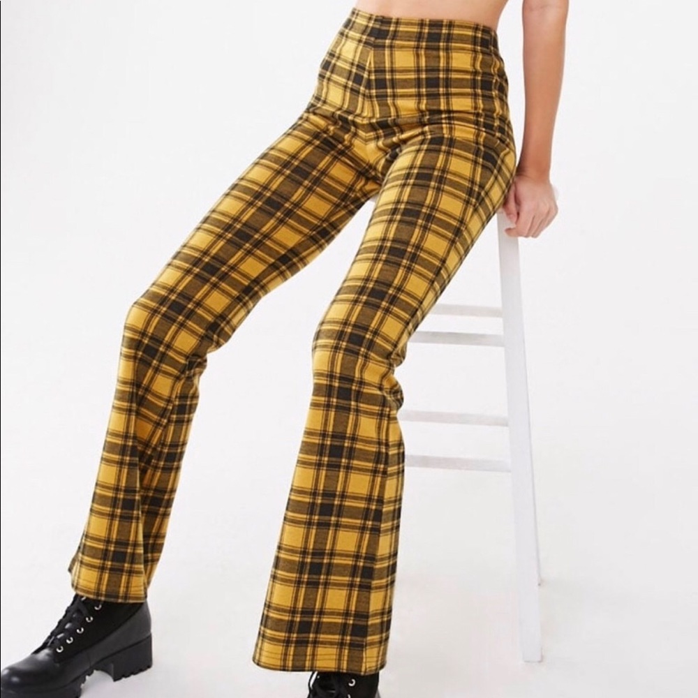 Plaid yellow bellbottoms